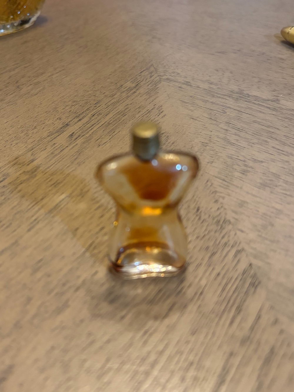 Amber Glass Torso Decorative Bottle - Unbranded